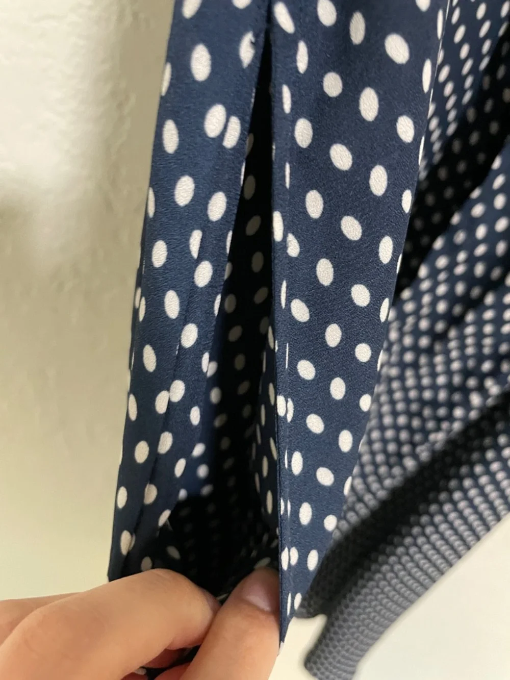 Max Studio Navy and White Polka Dot Midi Dress - Picture 4 of 9